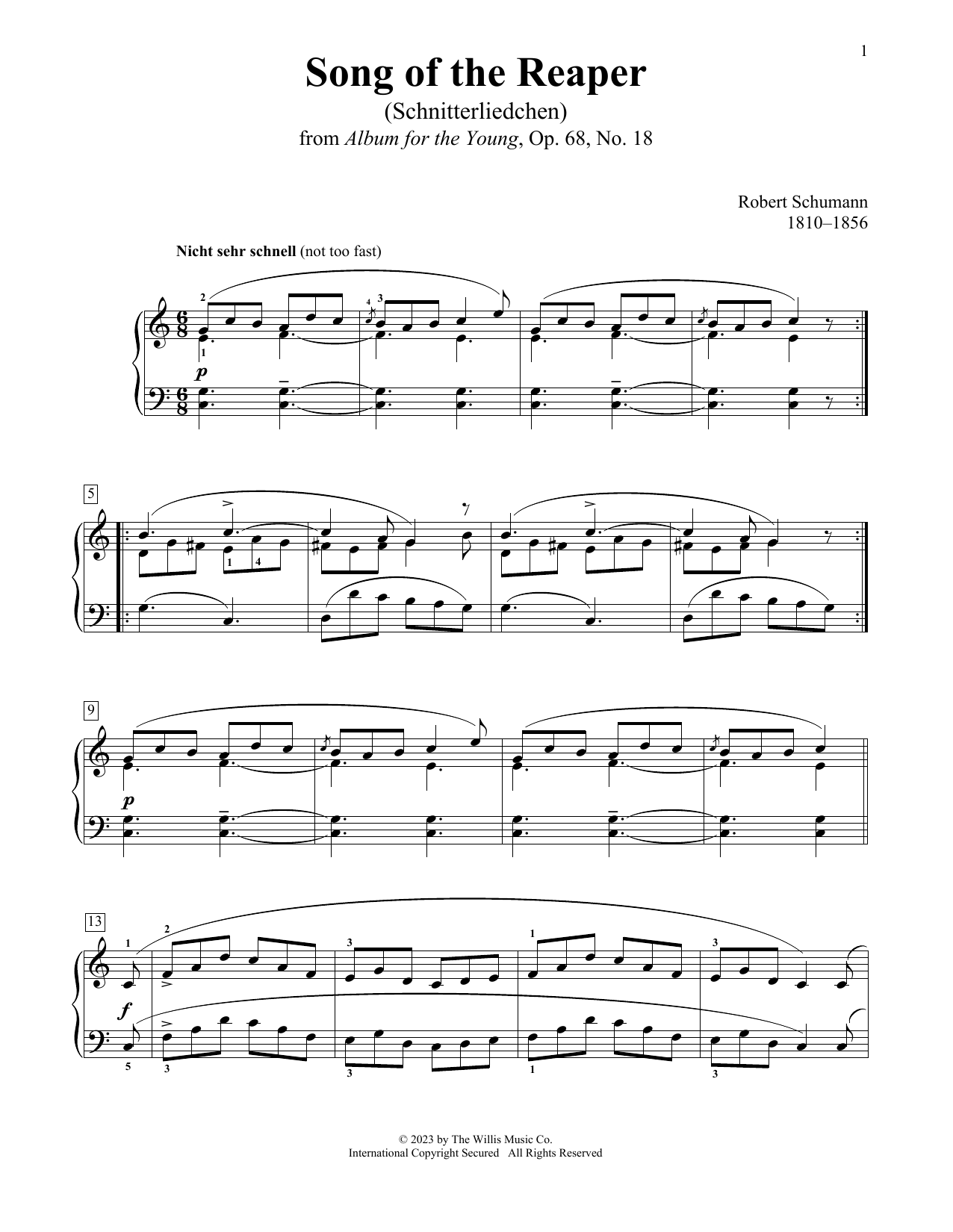 Product picture to: Song Of The Reaper (Schnetterliedchen), Op. 68, No. 18
