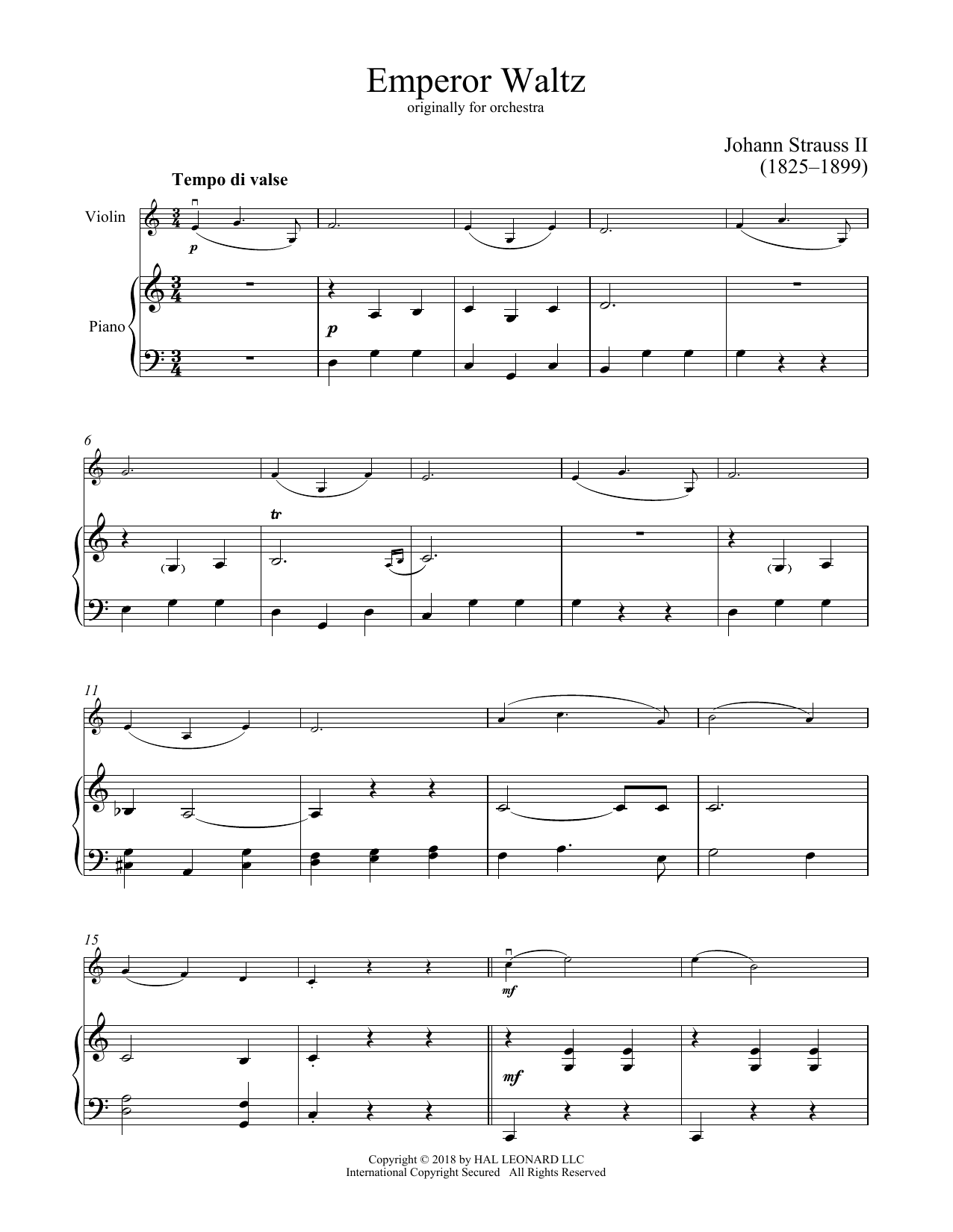 Product gallery: Page 1 of 1 Emperor Waltz, Op. 437, Johann Strauss II