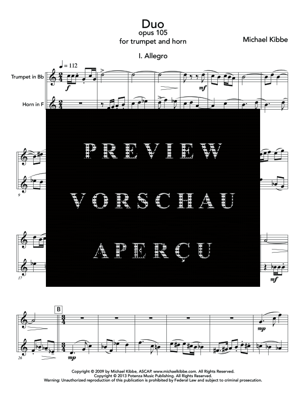 Produktgalerie: Seite 5 von 11 Duo, Op. 105, , (Blechbläser Duo Trompete in B und Horn in F)