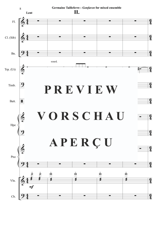 Produktgalerie: Seite 9 von 11 Gonfaron or Tante Chinoise et Les Autre, , Flöte, B-Klarinette, Fagott, Trompete in C, Pauken, Schlagzeug, Harfe, Klavier, Violine, Kontrabass