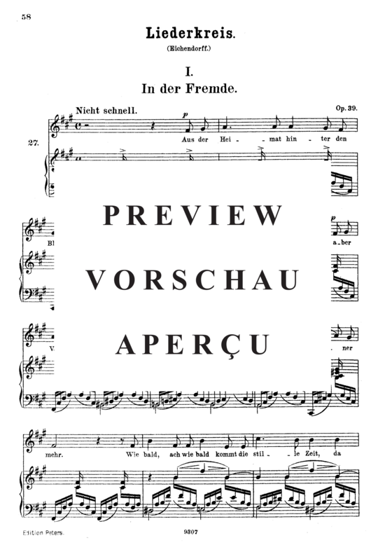 Product gallery: Page 2 of 3 In der Fremde Op.39 No.1, , High Voice and Piano