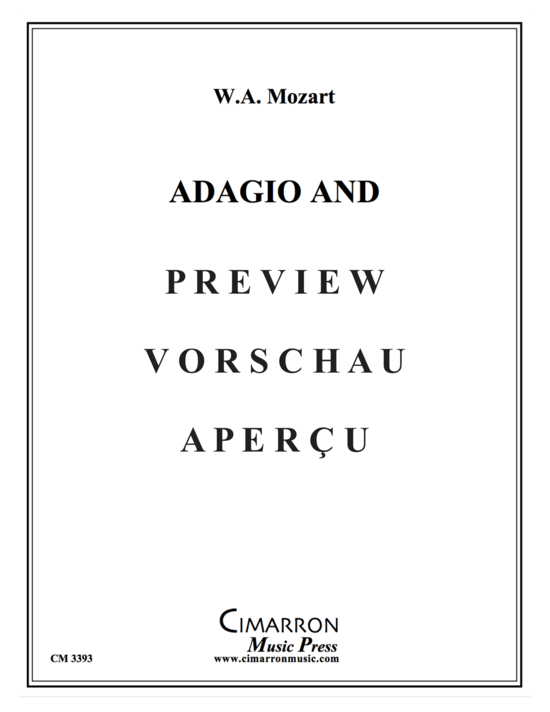Produktgalerie: Seite 2 von 21 Adagio and Fugue in c minor , , (Blechbläser Quintett)