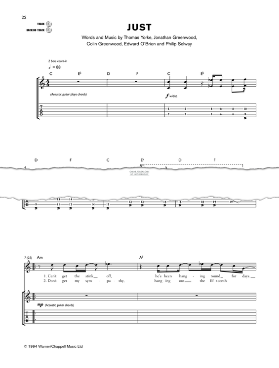 Produktgalerie: Seite 1 von 1 Just, Radiohead, Gitarre