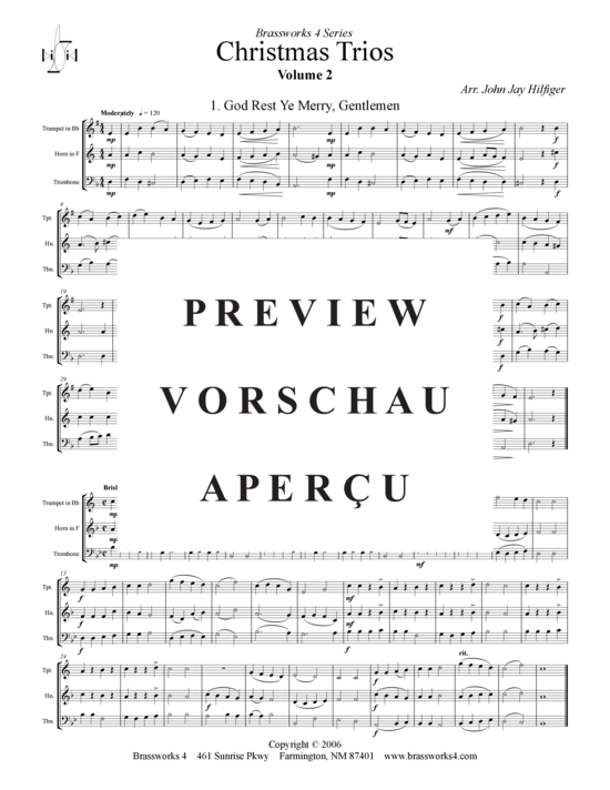 gallery: 6 Weihnachts-Trios, Vol. 2 , , (Trompete in B, Horn F, Posaune)