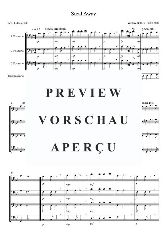 Produktgalerie: Seite 2 von 7 Steal Away, , (Posaunen Quartett)