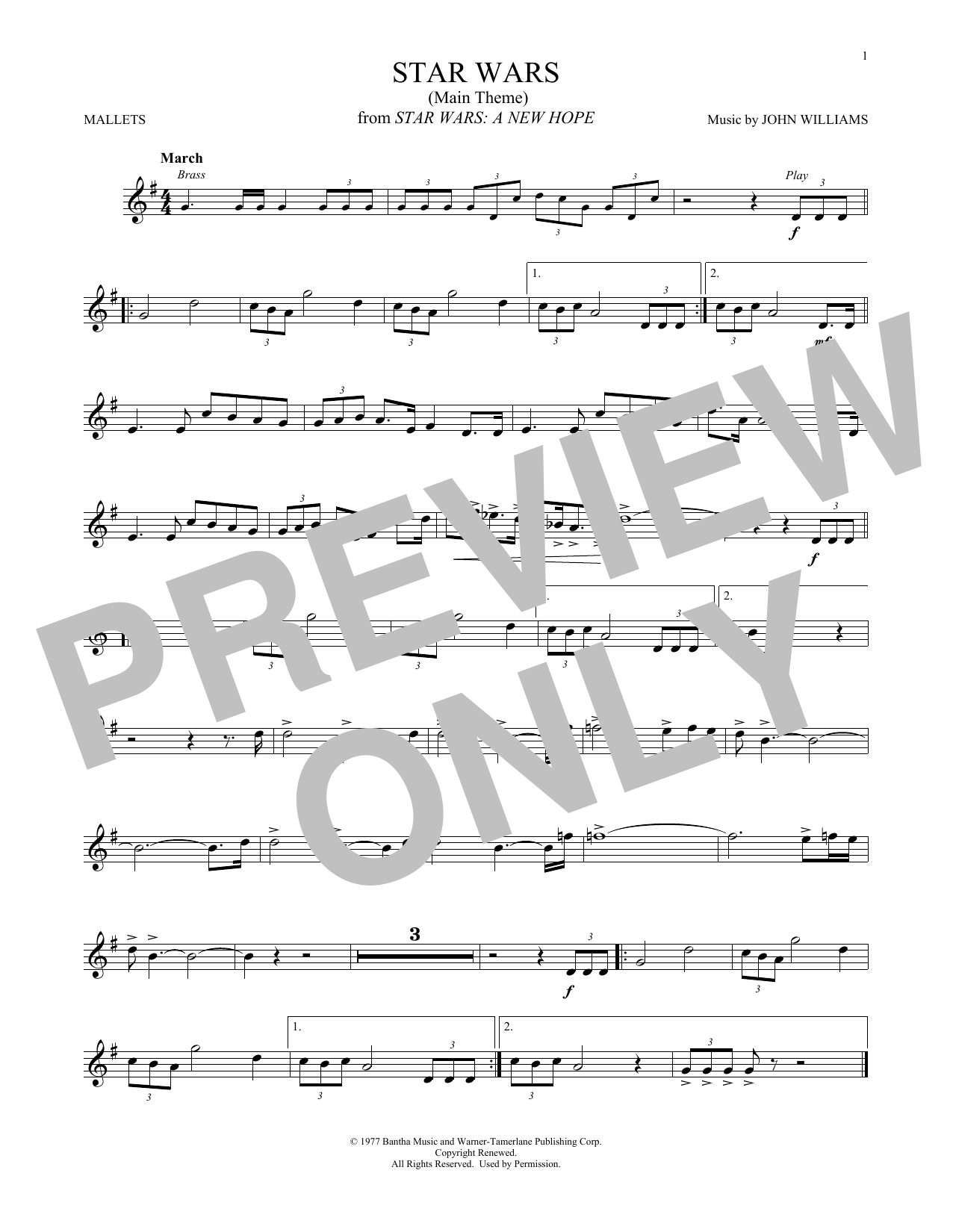 Product gallery: Page 1 of 1 Star Wars (Main Theme), John Williams