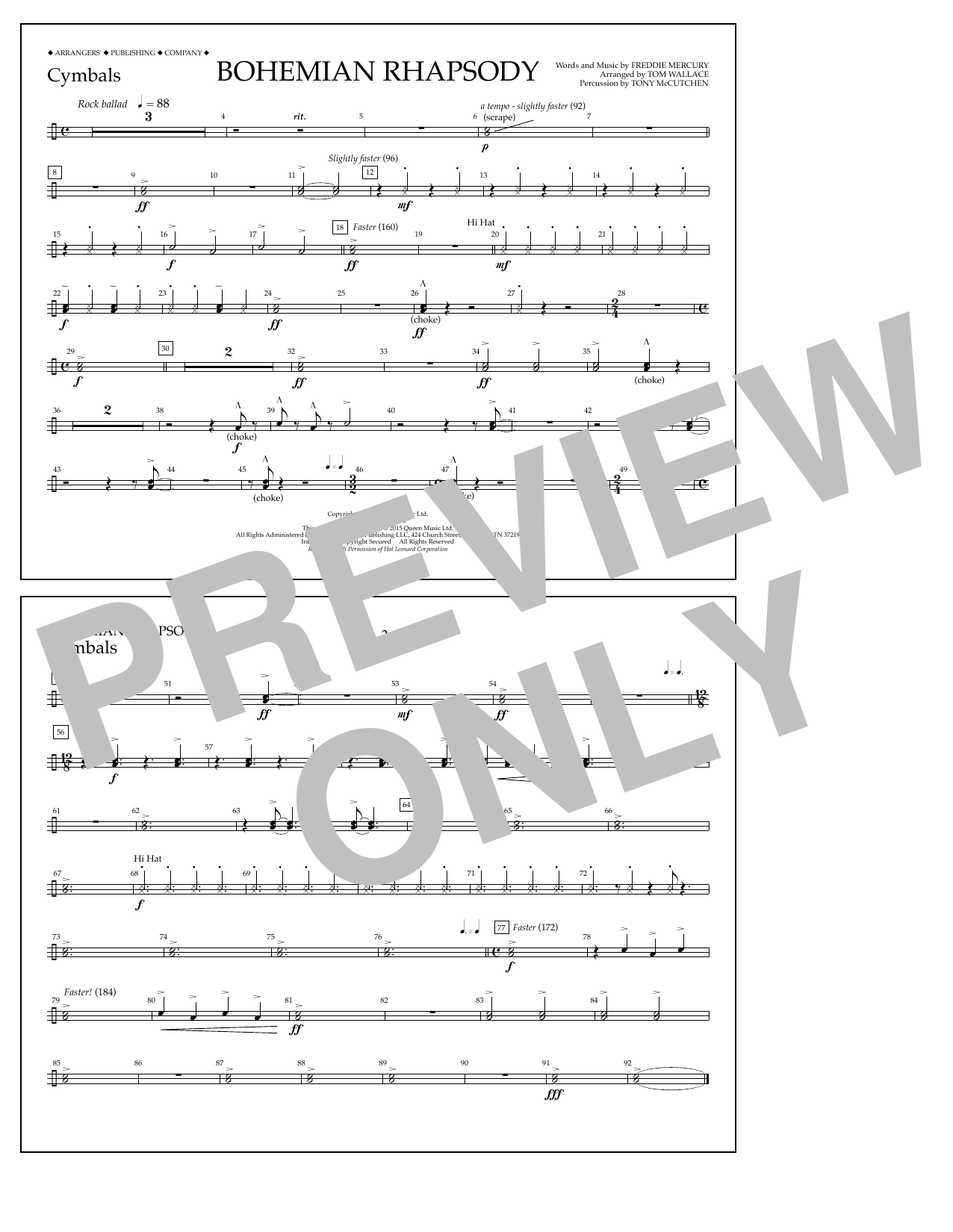 Produktbild zu: Bohemian Rhapsody - Cymbals