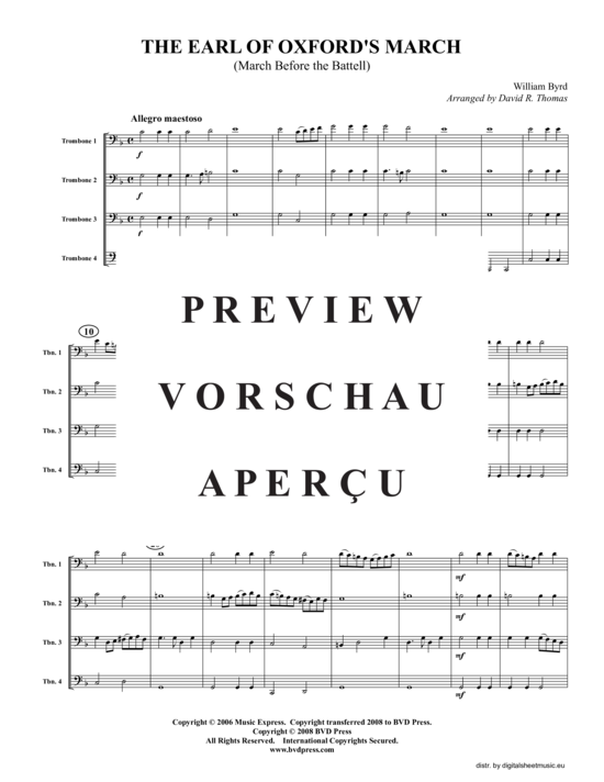 Product gallery: Page 2 of 13 Earl of Oxfords Marsch , , (Trombone Quartet)