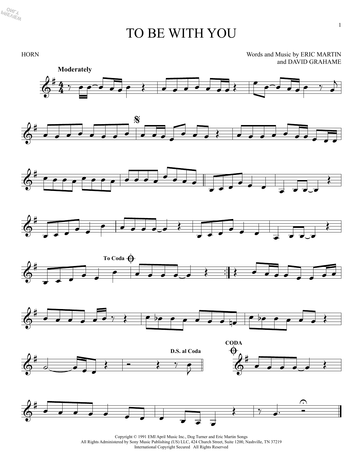 Produktgalerie: Seite 1 von 1 To Be With You, Mr. Big, Horn