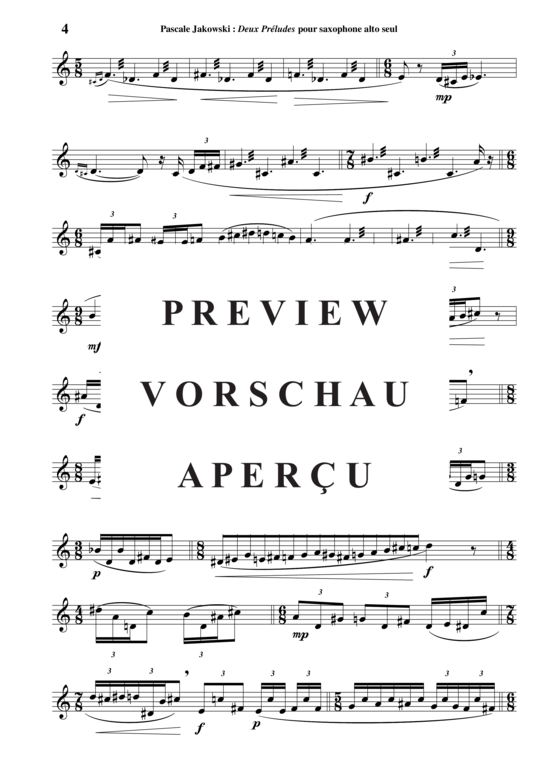 Product gallery: Page 5 of 11 Deux Préludes , , (Alto saxophone in E flat solo)