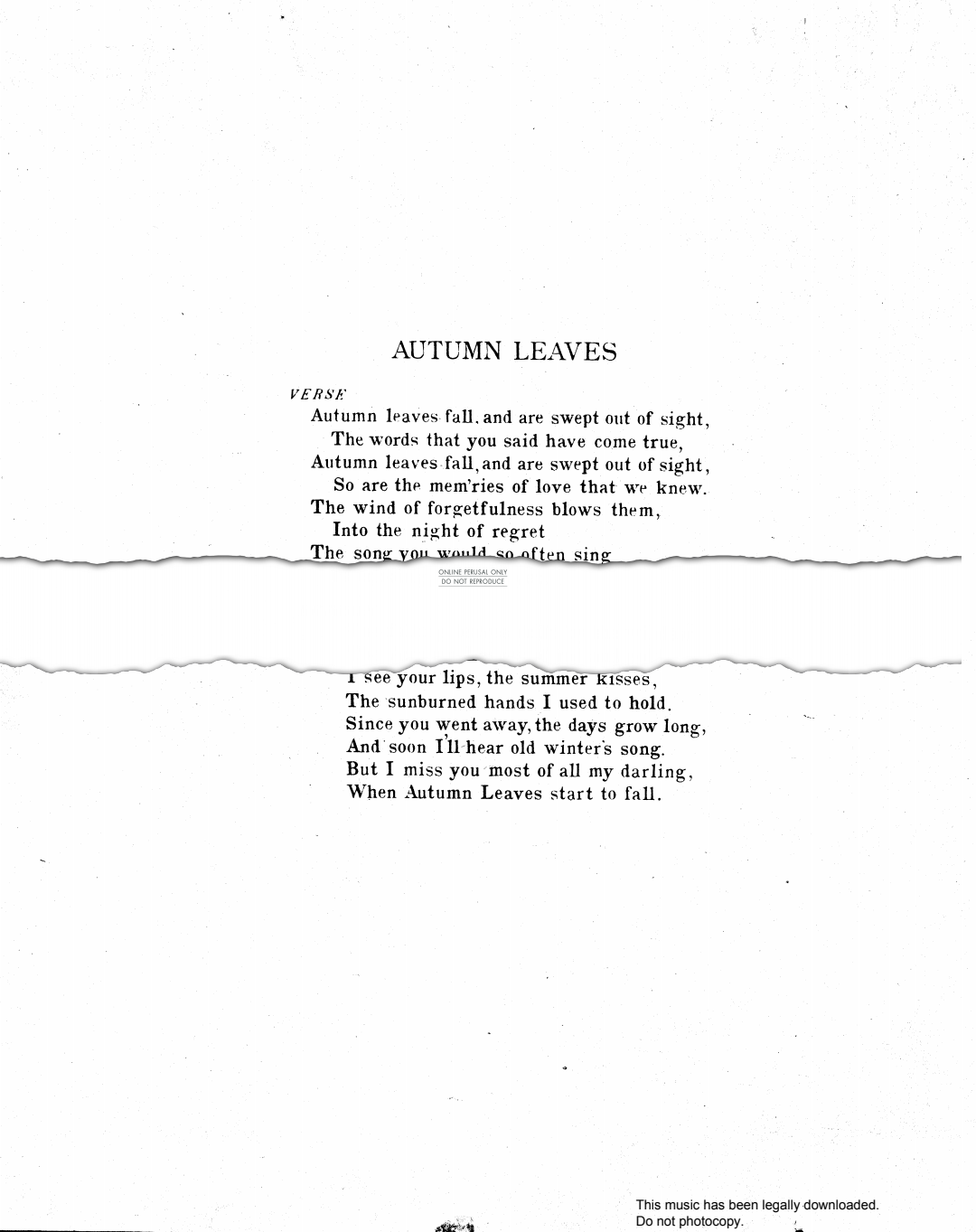 Produktbild zu:  Autumn Leaves - Joseph Kosma