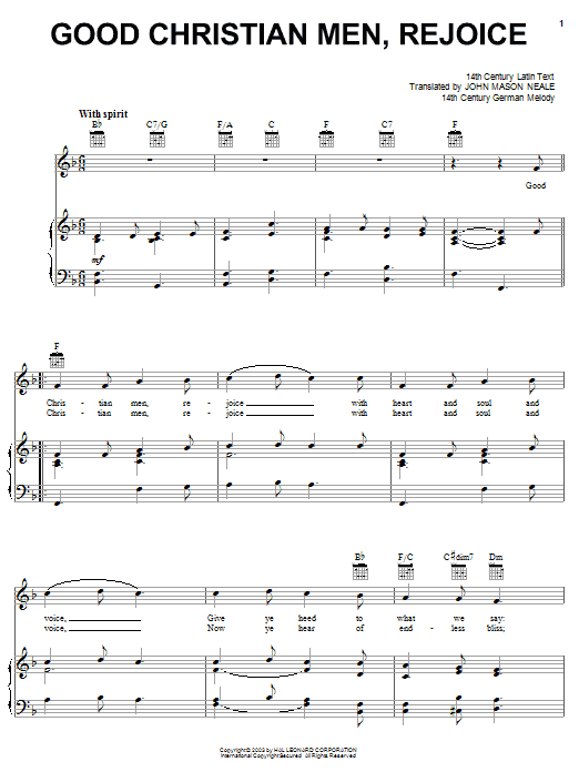 Product gallery: Page 1 of 1 Good Christian Men, Rejoice, John M. Neale