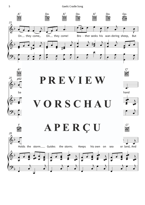 gallery: Gaelic Cradle Song - Irish lullaby in F major, , Gesang und Klavier