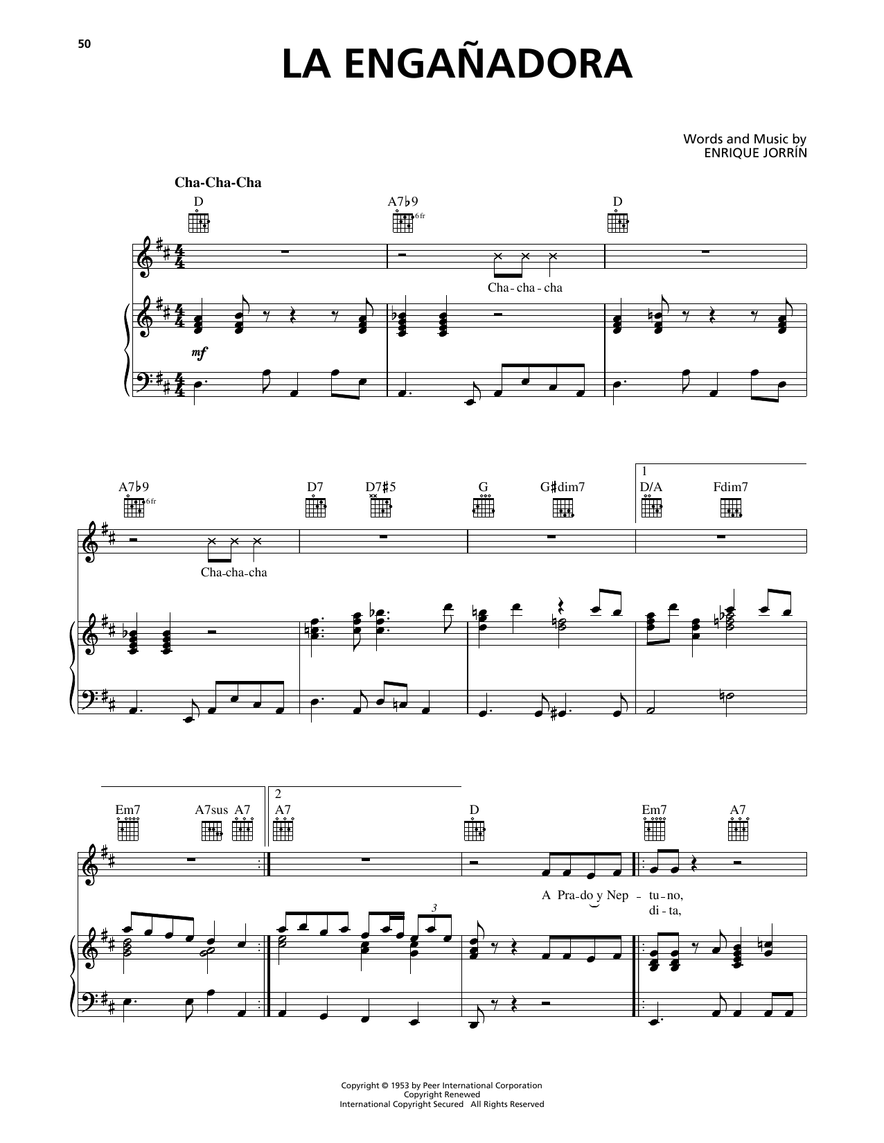 Produktgalerie: Seite 1 von 1 La Engañadora, Orquesta America, Gesang, Gitarre, Klavier