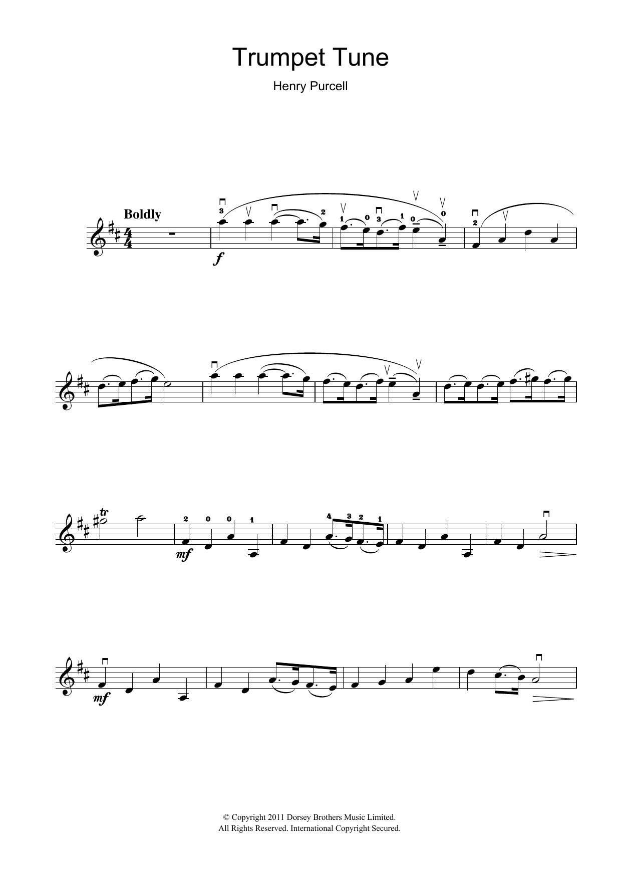 Product gallery: Page 1 of 1 Trumpet Tune, Henry Purcell