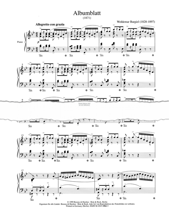 Produktgalerie: Seite 1 von 1 Albumblatt, Woldemar Bargiel, Klavier