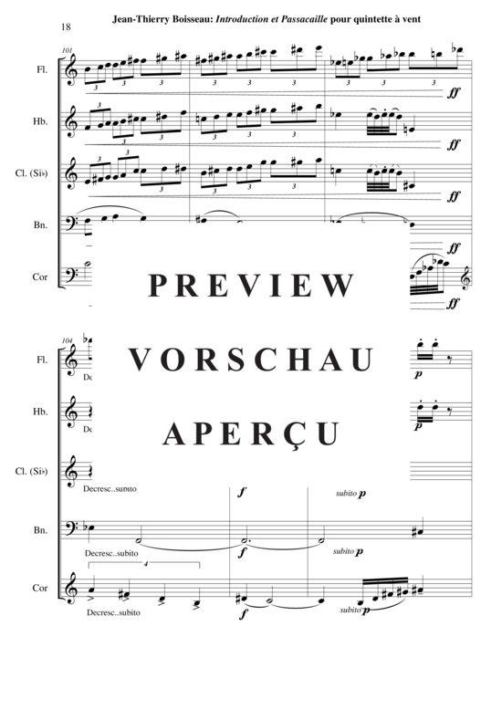 Produktgalerie: Seite 19 von 50 Introduction et Passacaille , , (Holzbläser Quintett)