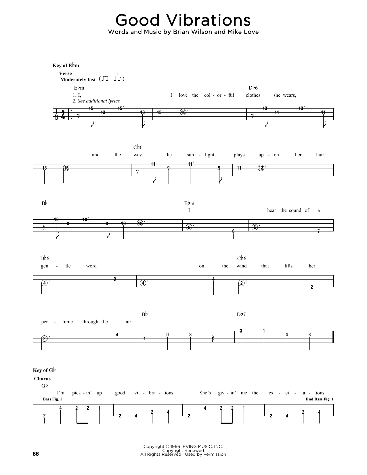 Produktgalerie: Seite 1 von 1 Good Vibrations, The Beach Boys, E-Bass, Gitarre