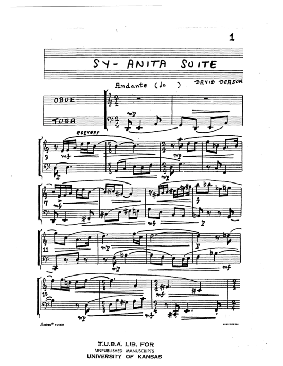 Produktbild zu: Sy-Anita for Tuba and Oboe David Deason