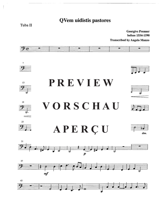 Product gallery: Page 17 of 18 Qvem uidistis pastores , , (Tuba Quartet EETT + Euphonium Solo)