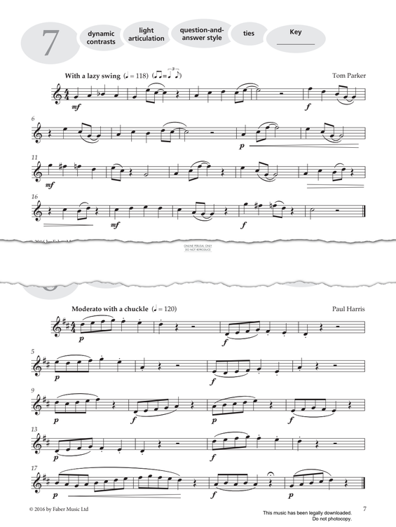 gallery: Study No.7 'With A Lazy Swing' (from 'More Graded Studies For Saxophone Book One'), Tom Parker, Saxophon