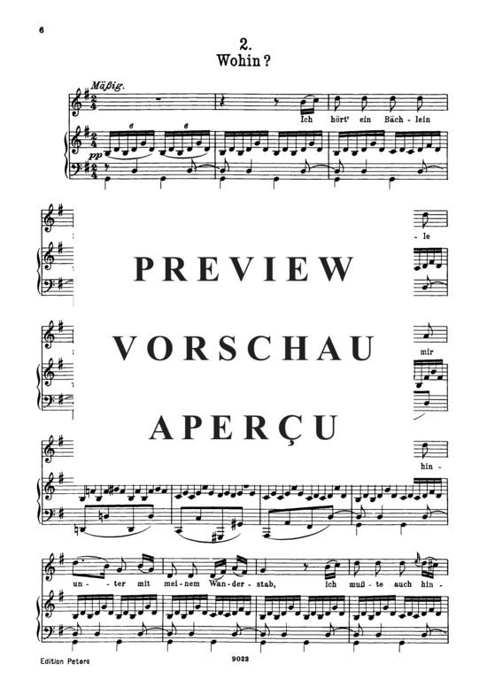 gallery: Wohin? D.795-2 (Die Schöne Müllerin) , ,  (Gesang hoch + Klavier)