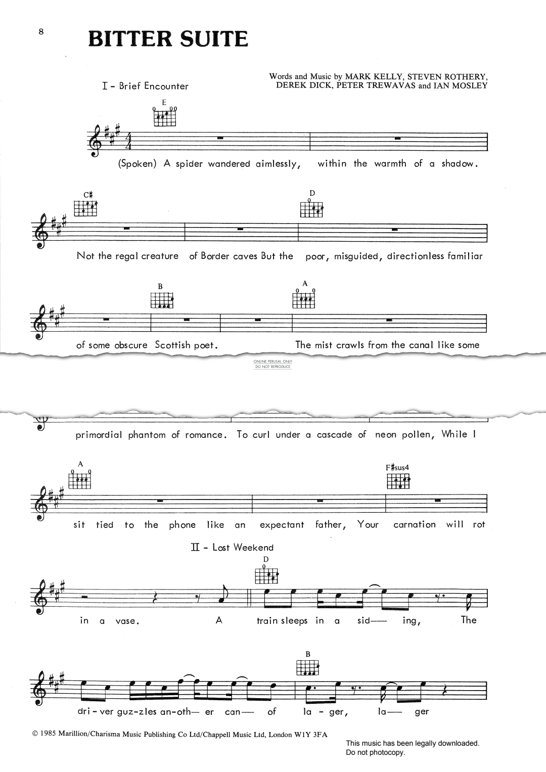 Product gallery: Page 1 of 1 Bitter Suite, Marillion