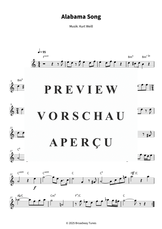 gallery: Alabama Song, , (Tenor Saxophon Solo & Akkorde - Leadsheet)