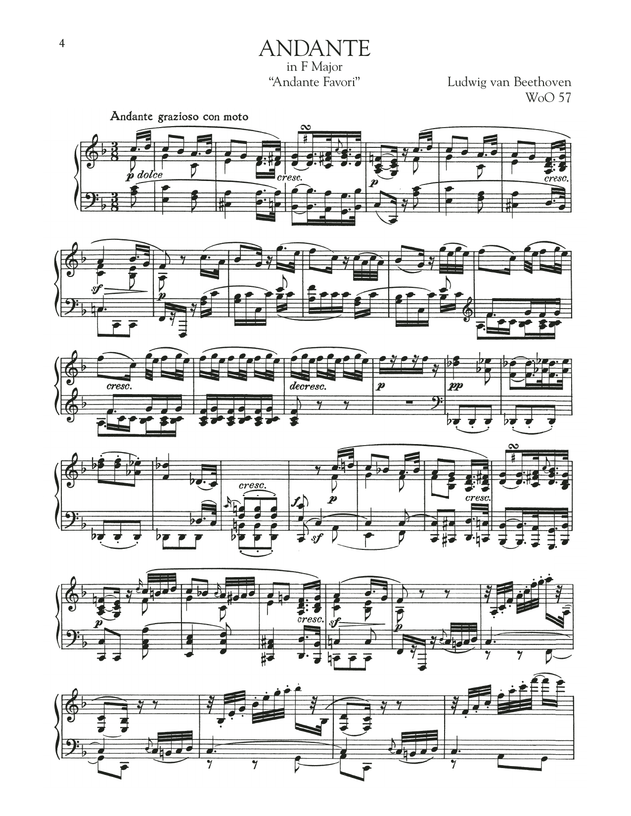 Product gallery: Page 1 of 1 Andante Favori, WoO 57, Ludwig Van Beethoven
