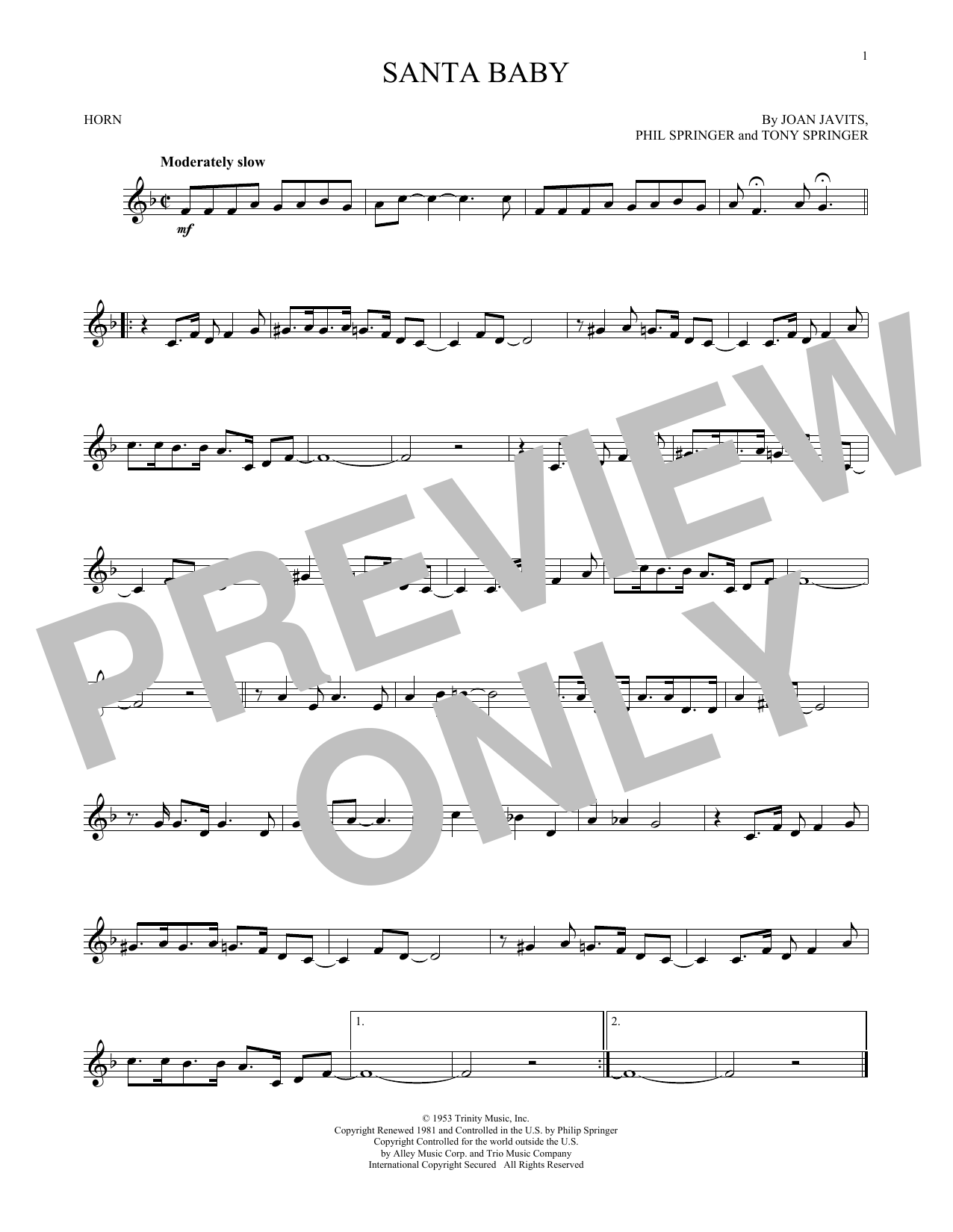 Produktgalerie: Seite 1 von 1 Santa Baby, Eartha Kitt, Horn