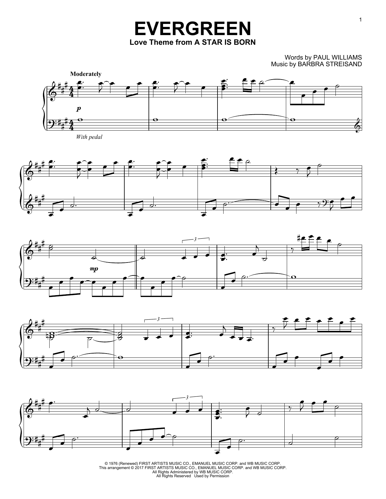 Product picture to: Evergreen (Love Theme from A Star Is Born)