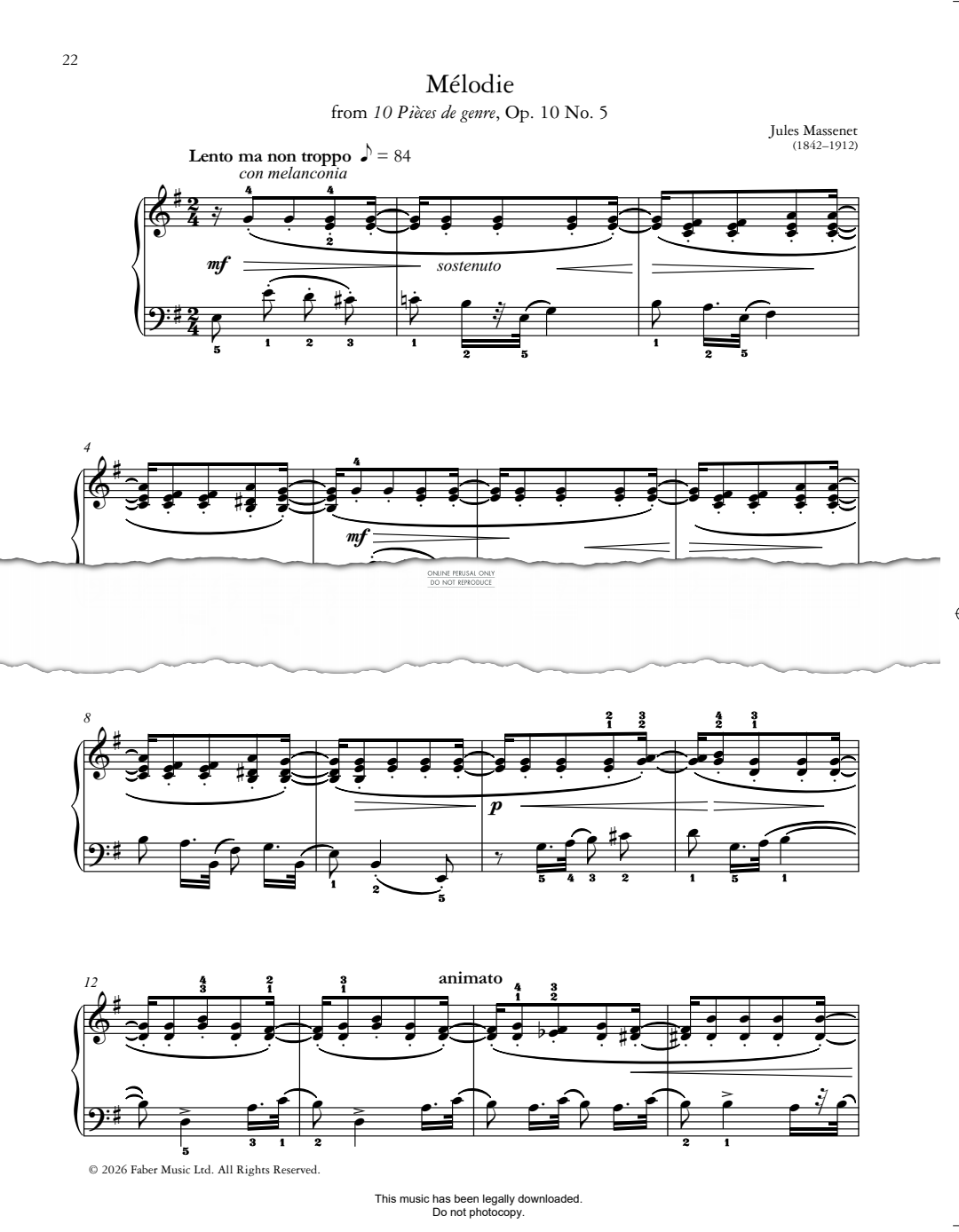 Product picture to: Mélodie (from '10 Pièces de genre, Op. 10, No. 5')