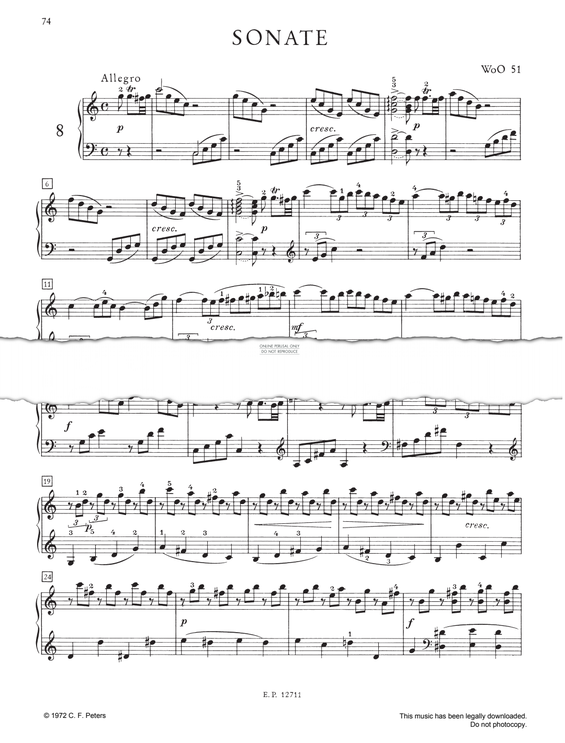 Produktgalerie: Seite 1 von 1 Piano Sonata WoO 51, Ludwig van Beethoven, Klavier