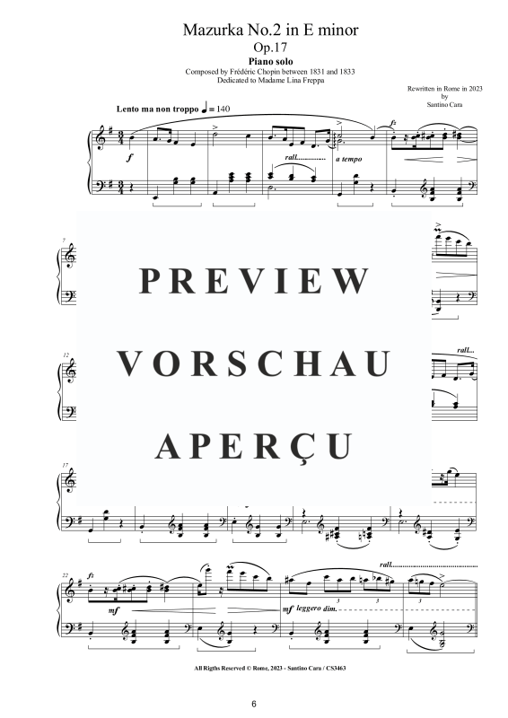 Produktgalerie: Seite 7 von 11 4 Mazurkas Op. 17 für Klavier - Vollständige Partituren, , Klavier Solo