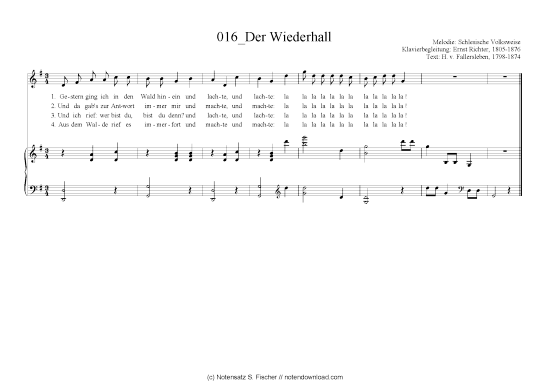 Product picture to: Der Wiederhall Schlesische Volksweise  