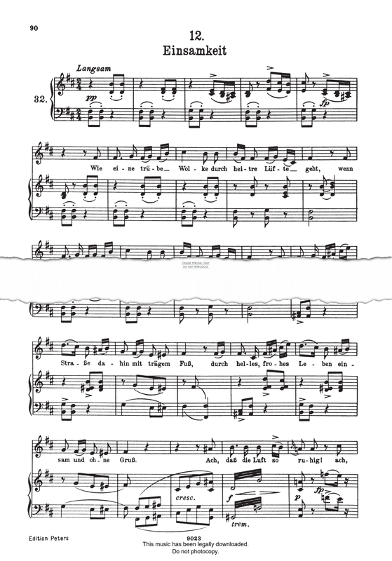 Product picture to: Einsamkeit (from 'Winterreise Op.89 D911')