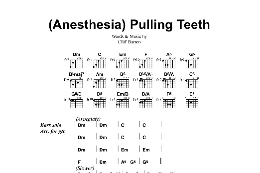 Produktgalerie: Seite 1 von 1 (Anesthesia) Pulling Teeth, Metallica, Gitarre