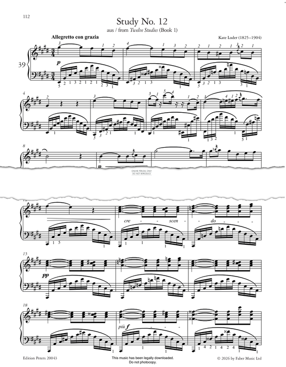 Produktgalerie: Seite 1 von 1 Study No.12, Kate Loder, Klavier