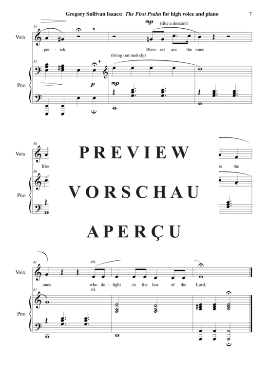gallery: The First Psalm , , (Gesang hoch + Klavier)