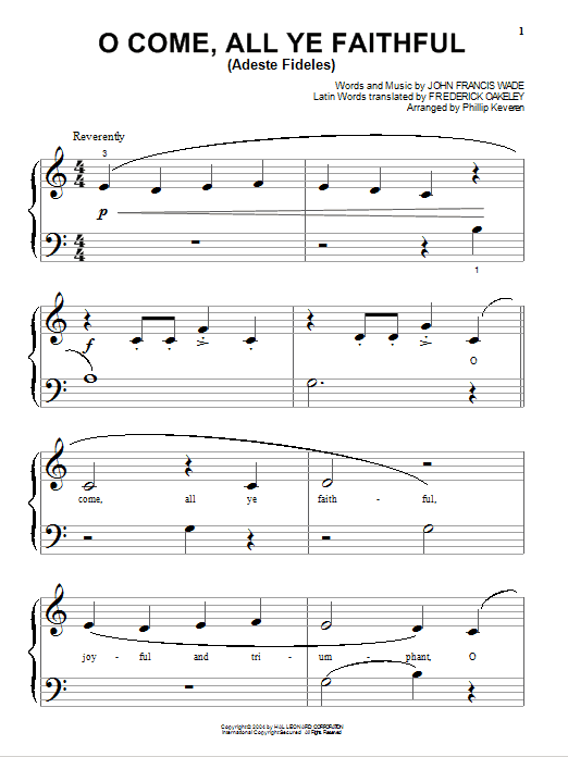 Produktgalerie: Seite 1 von 1 O Come, All Ye Faithful (Adeste Fideles) (arr. Phillip Keveren), John Francis Wade, Klavier