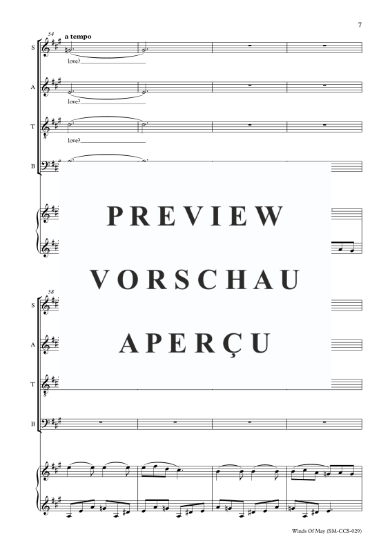 Produktgalerie: Seite 8 von 11 The Winds of May, , Gemischter Chor und Klavier