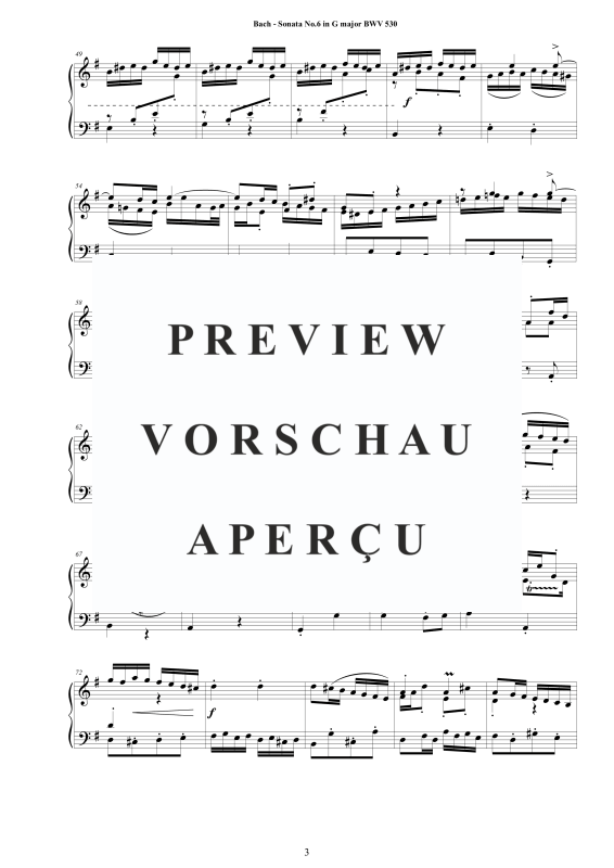 Product gallery: Page 4 of 11 Sonata No.6 in G-Dur BWV 530, , Harpsichord/Solo Piano