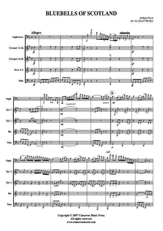 Produktbild zu: Blue Bells of Scotland Arthur Pryor