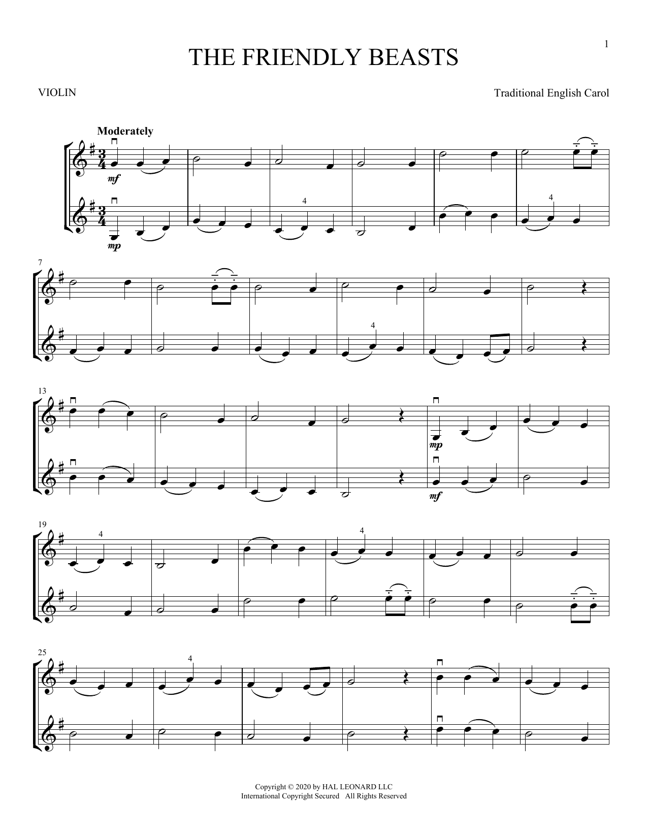 Product gallery: Page 1 of 1 The Friendly Beasts, Traditional English Carol