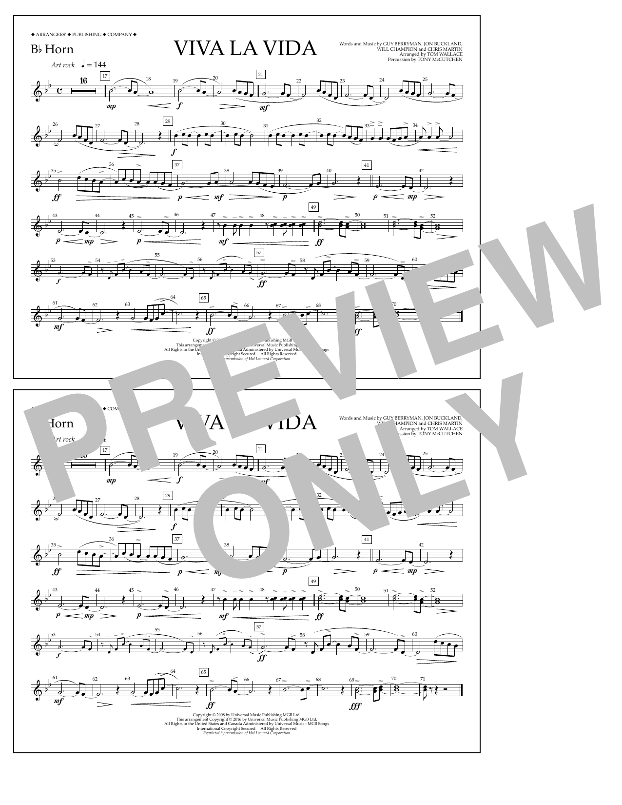 Produktbild zu: Viva La Vida - Bb Horn