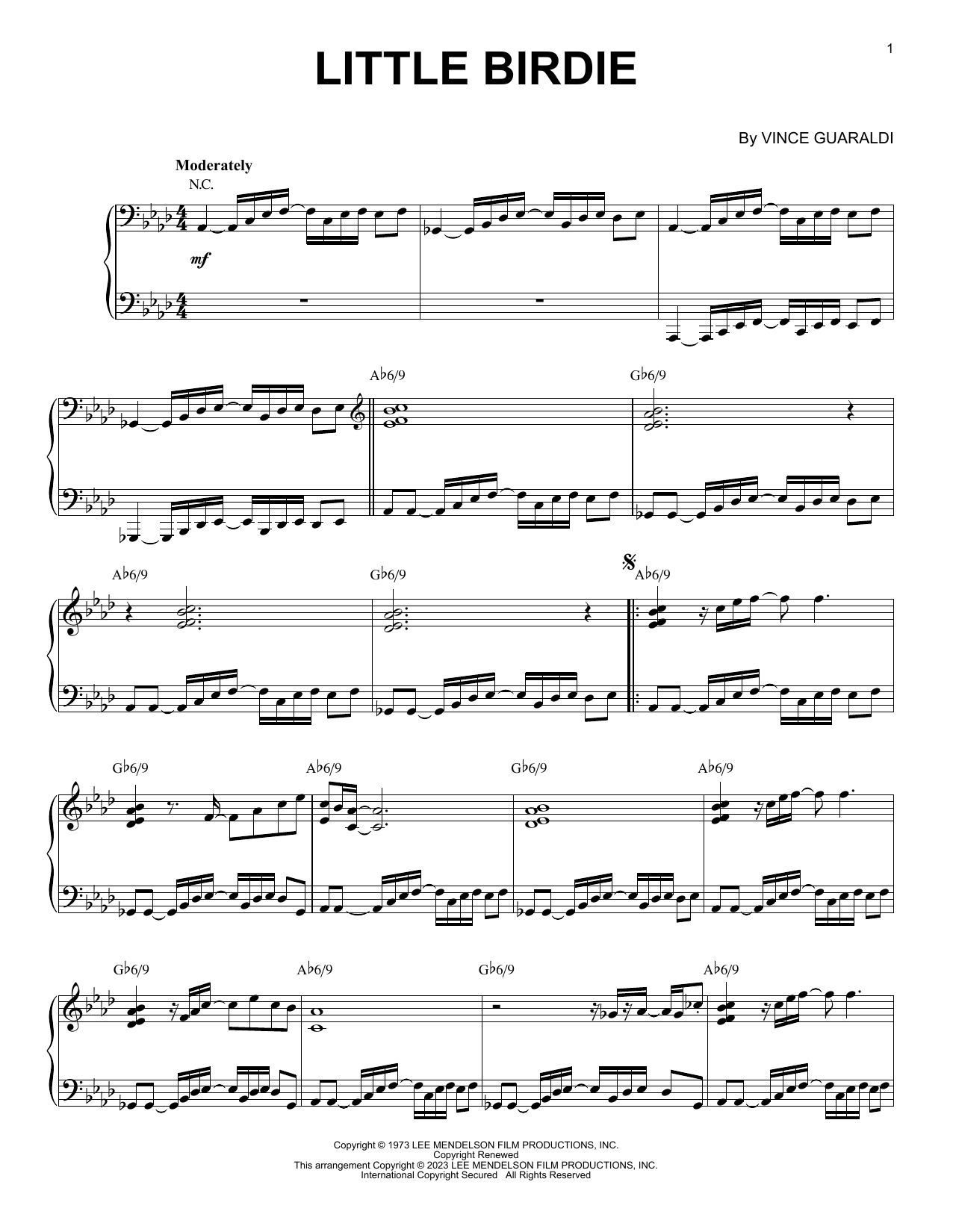 Product picture to: Little Birdie [Jazz version] (arr. Brent Edstrom)