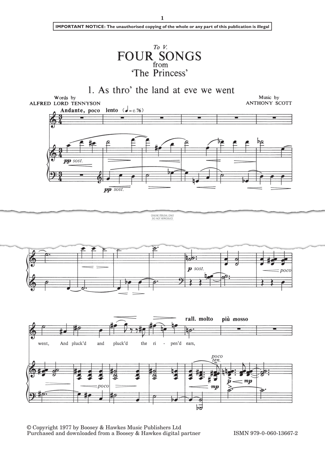 Produktgalerie: Seite 1 von 1 Four Songs, Anthony Scott, Gesang, Klavier