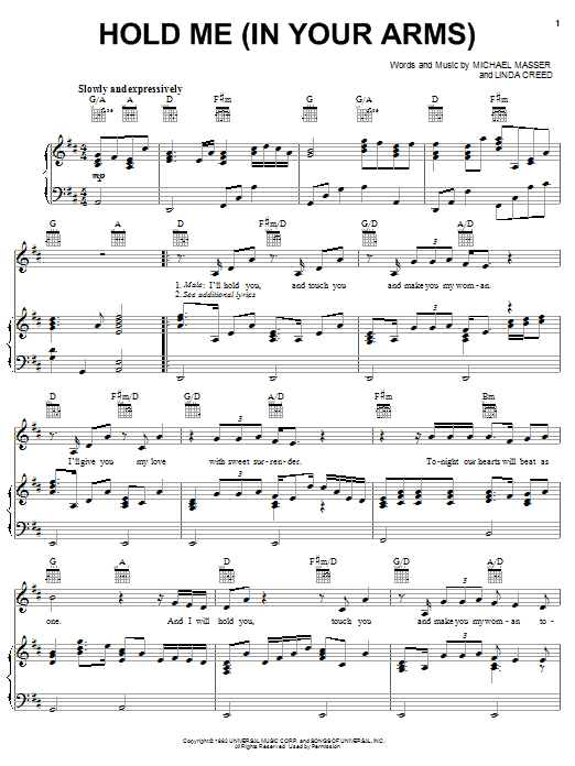 Produktbild zu:  Hold Me (In Your Arms) - Michael Masser