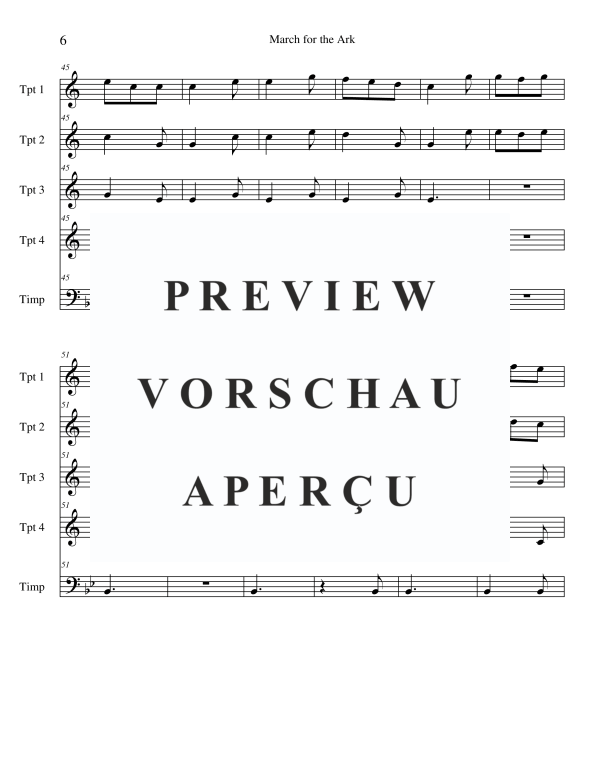 Product gallery: Page 8 of 11 March for the Ark, , Trumpet Quartet and Timpani