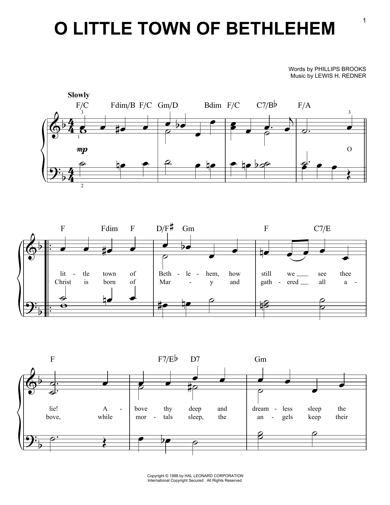 Produktgalerie: Seite 1 von 1 O Little Town Of Bethlehem, Phillips Brooks, Klavier